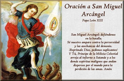 Oración De San Miguel Arcángel Oracion De San Miguel San Miguel