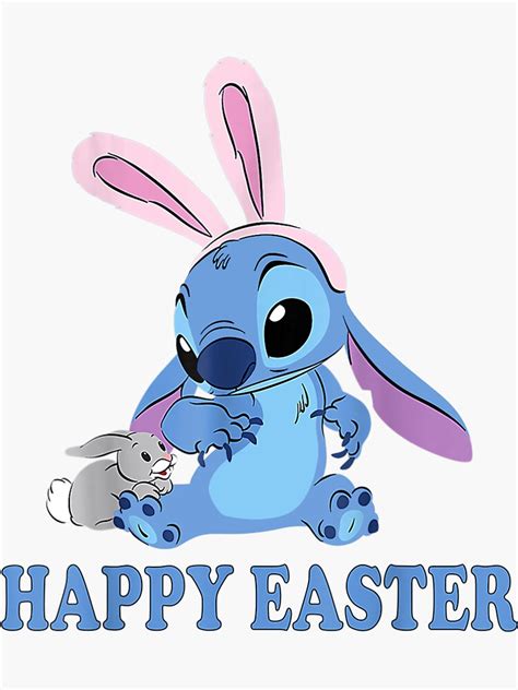 Stitch Happy Easter Sticker By Gomezusart Redbubble