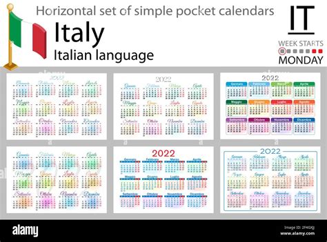 Calendario Vettoriale 2022 Italiano Immagini E Fotografie Stock Ad Alta