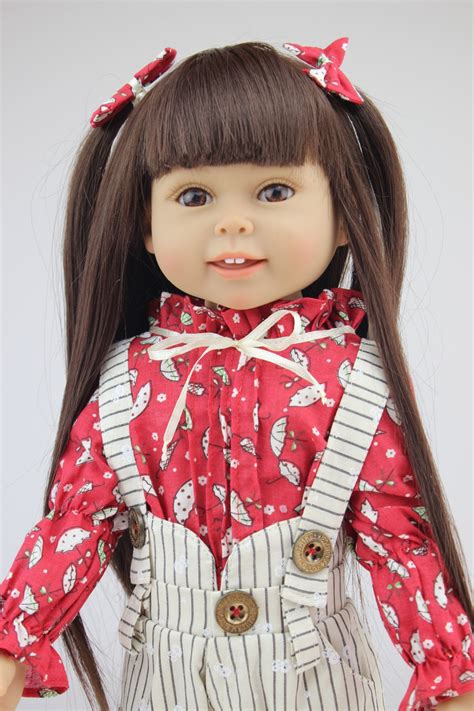 American Princess 18 Inch Vinyl Girl Dolls For Sale Brown Long Hair