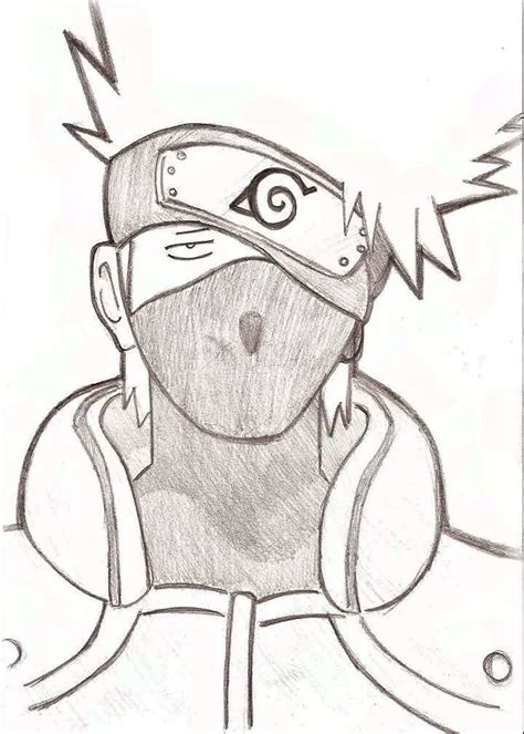Kakashi Hatake Sketch Easy Anime Kakashi Naruto Drawing Easy