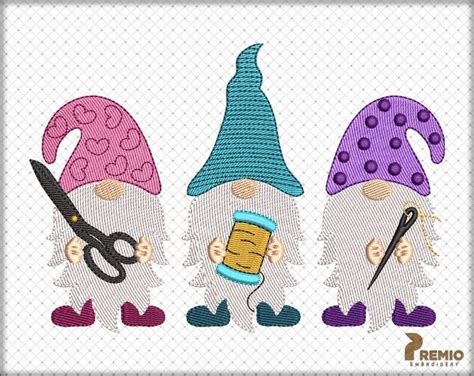 Sewing Gnome Embroidery Designs Premio Embroidery