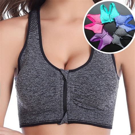 Sexy Sport Bras For Women Seamless Breathable Quick Dry Bra For Shakeproof Fitness Zipper Push