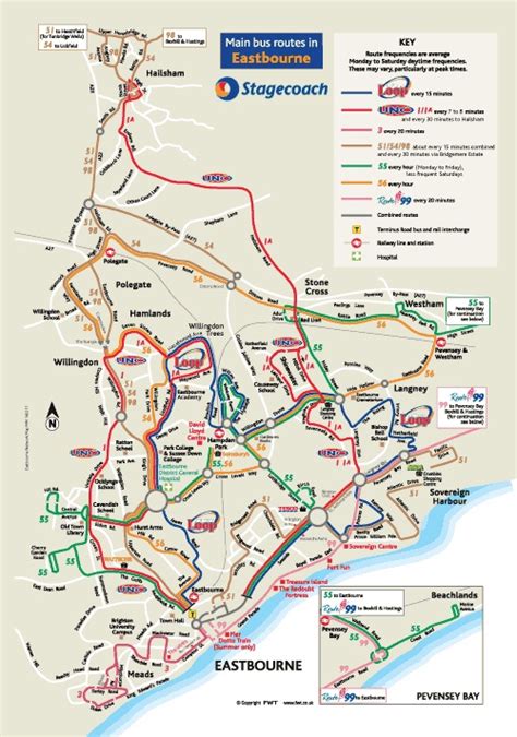 Eastbourne Bus Routes Eastbourne Bus Map Map