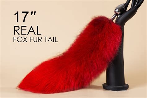 real fur red fox tail plug wolf tail butt plug tail short fox etsy uk