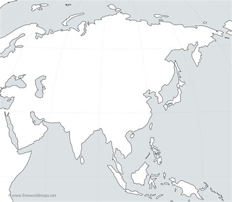 Free Detailed Printable Blank Map Of Asia Template In Pdf World Map