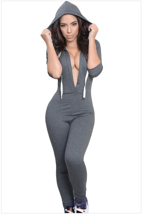 Cheap Women Hooded Long Sleeve One Piece Jumpsuits Online Store For Women Sexy Dresses