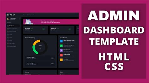 Free Admin Panel Template With Html Css Js Youtube