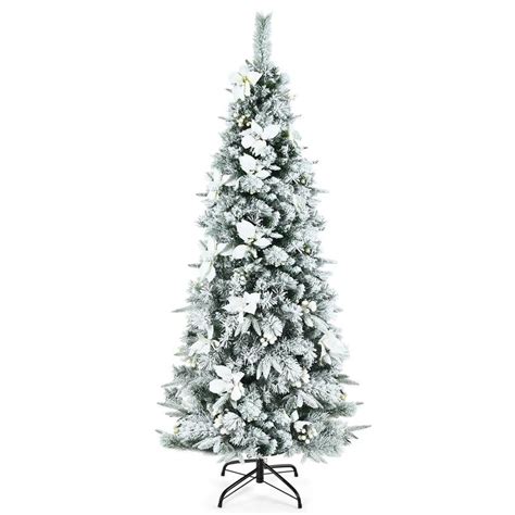 Costway 6 Ft Snow Flocked Pencil Artificial Christmas Tree Cm23501