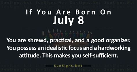 July 8 Zodiac Is Cancer Birthdays And Horoscope Sunsignsnet