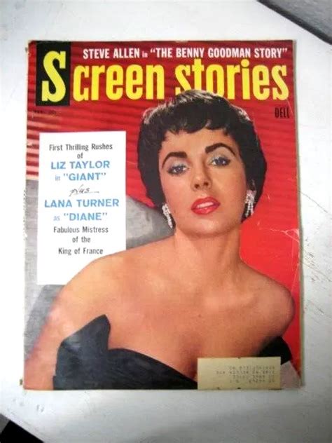 Screen Stories Magazine Elizabeth Taylor Lana Turner February 1956