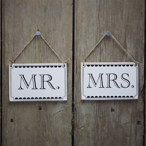 Vintage Style Mr And Mrs Wedding Signs By Ginger Ray