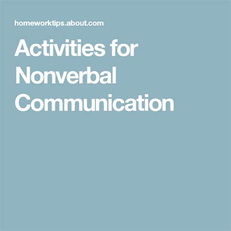 4 Helpful Nonverbal Communication Activities Nonverbal Communication