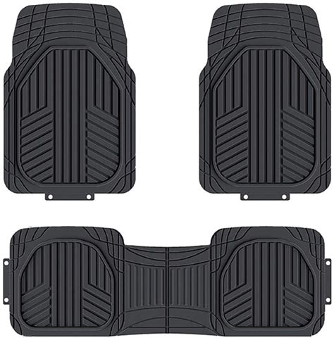 Heavy Duty 4pc Front And Rear Rubber Floor Mats For Car Suv Van And Truck