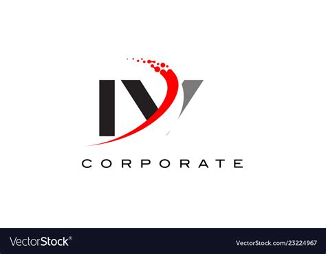 Iv Modern Letter Logo Design With Swoosh Vector Image