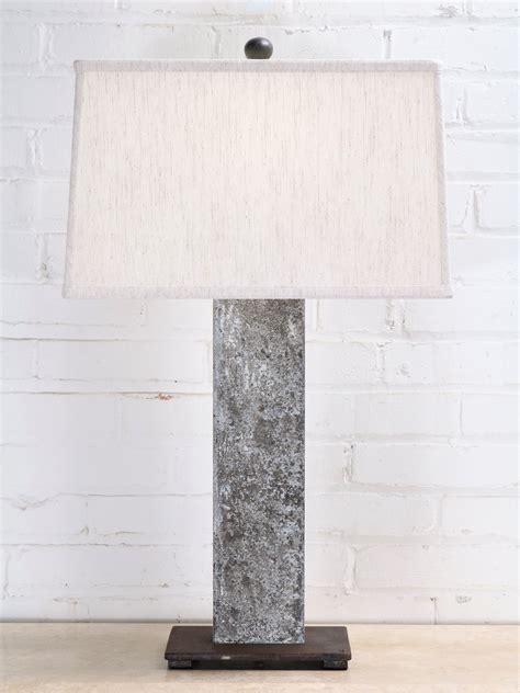 Rectangle Post Table Lamp Handcrafted From Iron And Steel