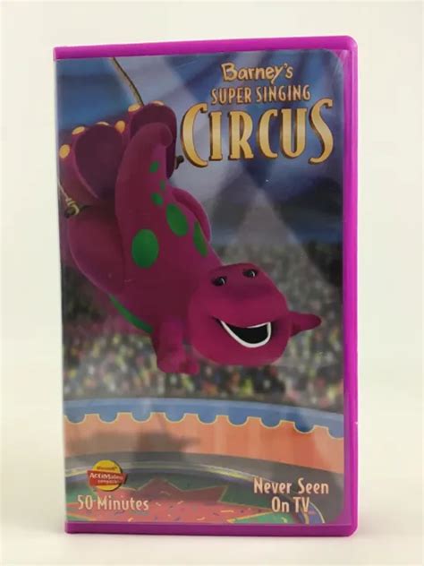 Barney Super Singing Circus Vhs Clam Shell White Cassette Tape Vintage Picclick