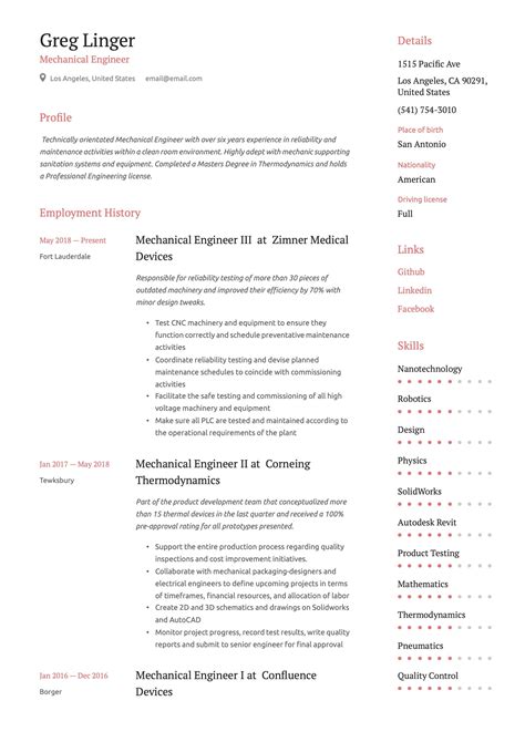 Plantilla De Currículum En Inglés Currículum Ejemplos De Curriculum