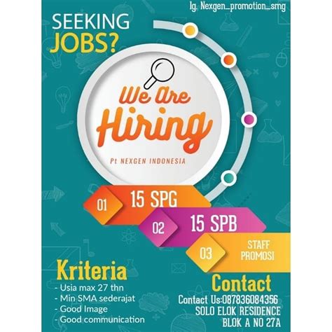 Check spelling or type a new query. Lowongan Kerja SPG PT Nextgen Promotion - INFO LOKER SOLO