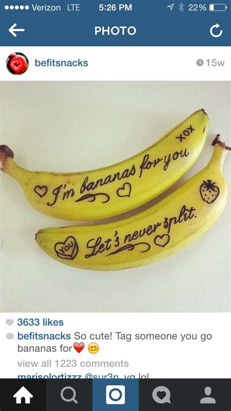 Valentine Go Bananas Love Notes Lunch Box Yummy Fruit Cute Food