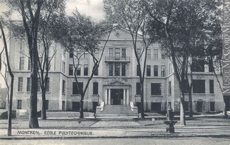 An Old Black And White Photo Of A Large Building With Trees In Front Of It