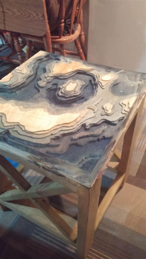 I Made An Underwater Topographic Map Table For My Brothers Wedding