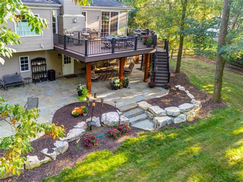 Sloped Backyard Case Study Under Deck Patio Fire Pit Steps And More