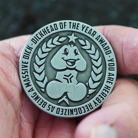 Dickhead Of The Year Award Challenge Coin Scylo