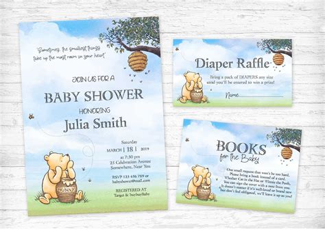 This is our special free printable winnie the pooh baby shower invitation template file given to you. Classic Winnie the Pooh Baby Shower, Vintage Winnie the ...