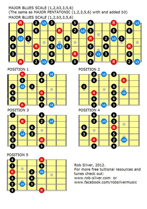 Rob Silver Blues Scales Mapped Out In All Positions