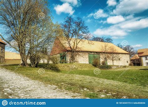 A Very Old Barn In A Yard In A Sunny Idyllic Mood Stock Image Image