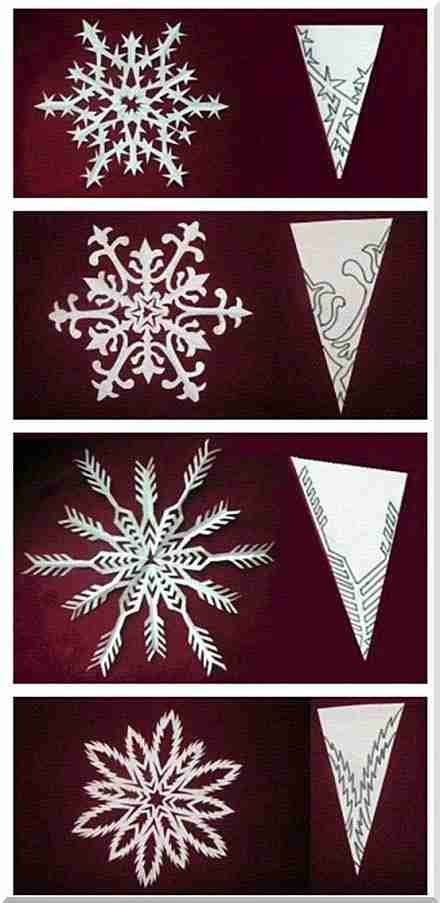 снежинки шаблони за рязане и оригами