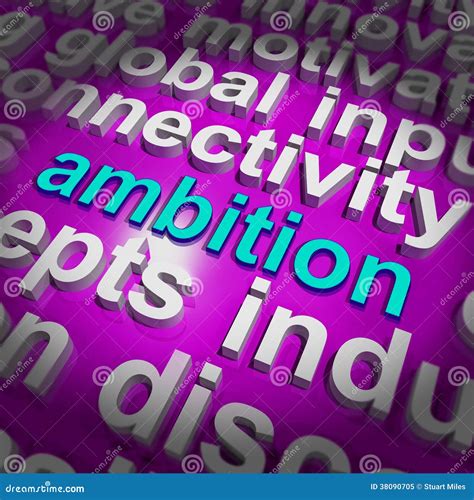 Ambition Word Cloud Means Target Aim Or Goal Stock Illustration