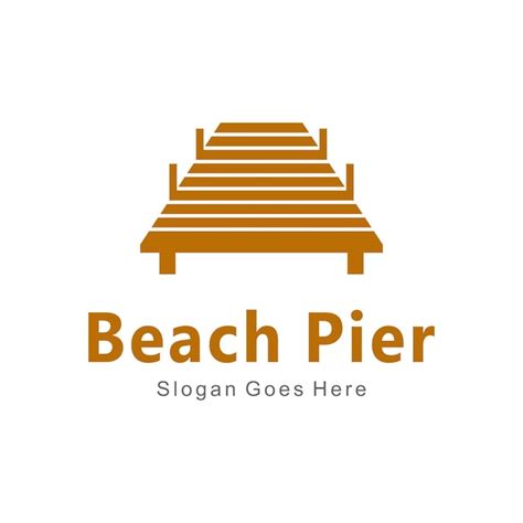 Premium Vector Beach Pier Dock Vector Logo