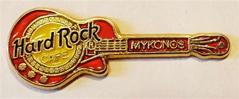 Mykonos Gibson Les Paul Patterned Logo Guitar Red No Enamel Pins And Badges HobbyDB