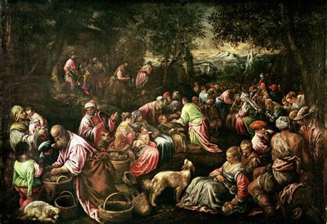 The Feeding Of The Five Thousand Painting Jacopo Bassano Oil Paintings