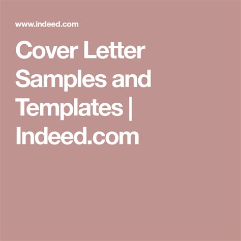 There are way too many jo. Cover Letter Samples and Templates | Indeed.com | Cover ...