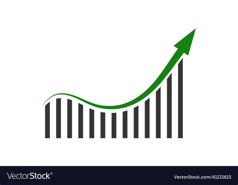 Stock Market Arrows Chart Panel Chart Rising Vector Image