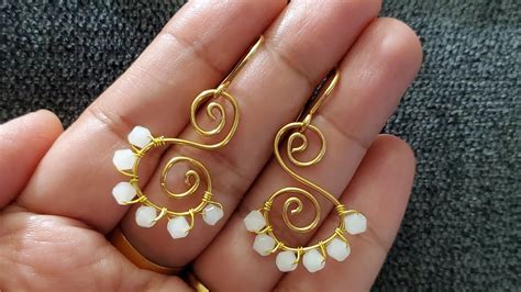 Simple Wire Wrapped Earrings How To Make Earrings Diy Handmade Jewelry