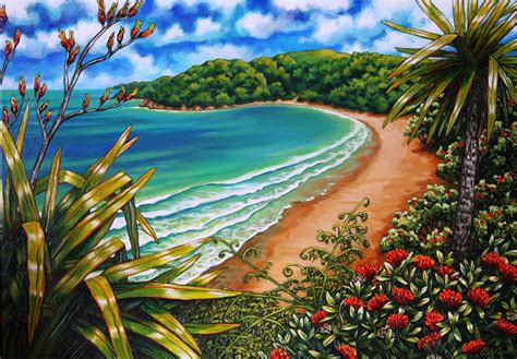 Early New Zealand Landscape Artists Coastal Breeze By Diana Adams