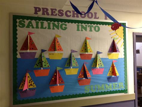 Preschool Sailboatsocean Summer Theme Summer Bulletin Boards School