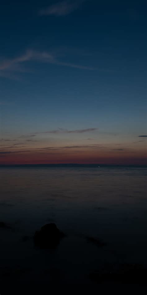 Sea Twilight Horizon Landscape Dark Hd Phone Wallpaper Peakpx