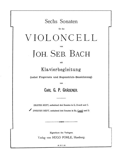 Cello Suite No5 In C Minor Bwv 1011 Bach Johann Sebastian Imslp