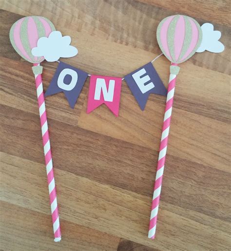 Hot Air Balloon Cake Bunting First Birthday One Cake Topper Etsy