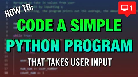 Python How To Code A Simple User Input Program Youtube