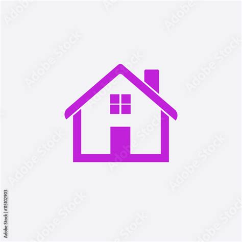 Purple Home Icon Isolated On White Background Stock Image And Royalty