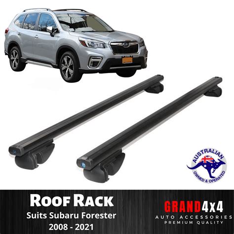 2x Black Cross Bar Roof Racks For Subaru Forester 2008 2021 Connect To