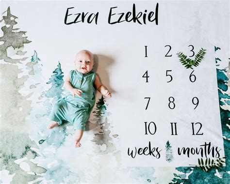 Baby Month Milestone Blanket Monthly Newborn Photo Blanket ...