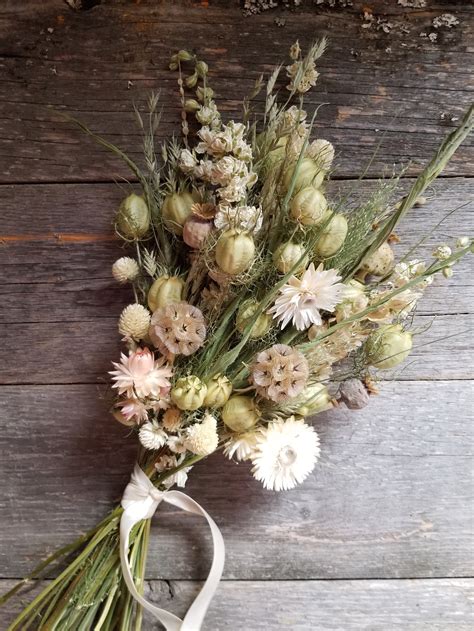 Dried Wild Flowers Wedding Floral Composition Dried Wild Herbs Dried