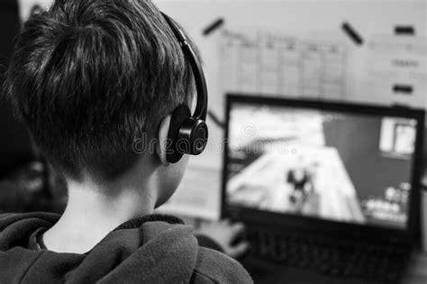 Child Gaming On Computer Stock Photo Image Of Monitor 239953138